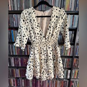 Storia Cream and Black Patterned Romper